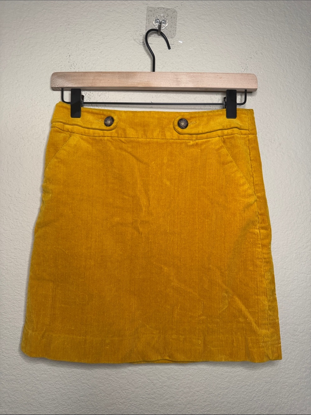 Banana Republic Mustard Yellow Corduroy A-Line Skirt Size 00